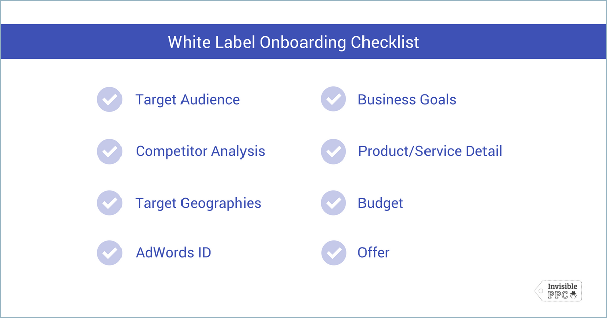 White Label PPC Onboarding Checklist