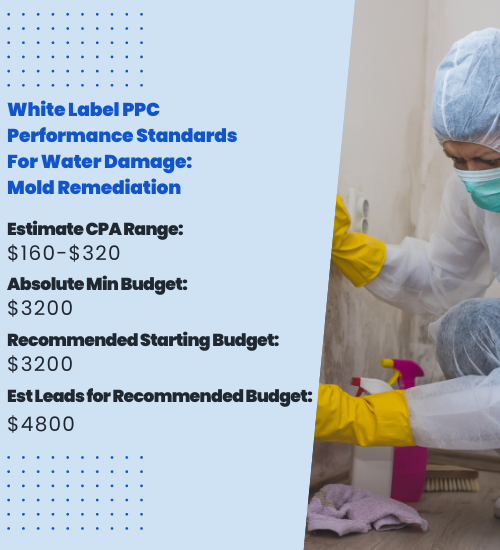 White Label PPC Performance standards for Water Damage Mold Remediation