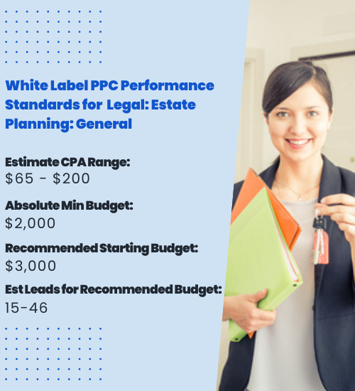White Label PPC Performance Standards for Legal Estate Planning- General