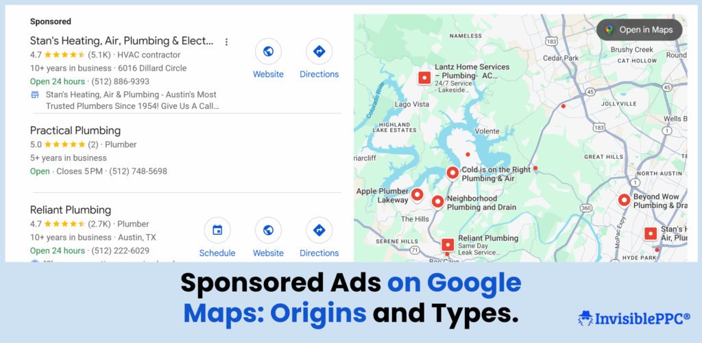 Sponsored Ads on Google Maps: Origins and Types | InvisiblePPC